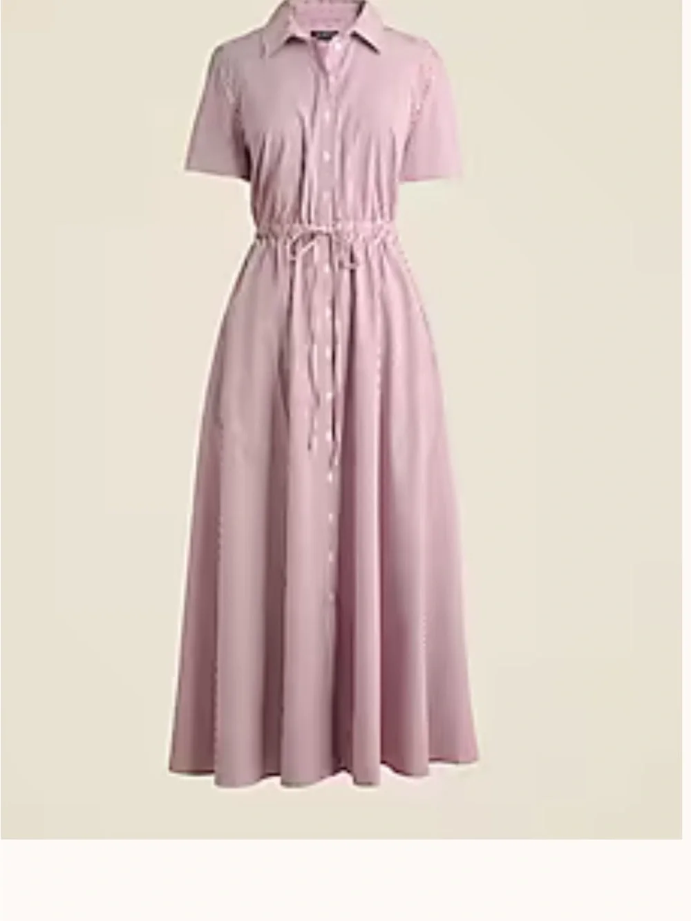 J. Crew Striped white and burnt red Shirtwaist Maxi Dress